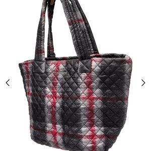 MZ Wallace Black and Red Quilted Tote Bag